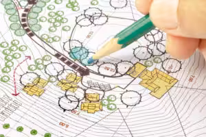 ontwerp van beplanting in de tuin